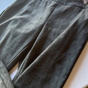 Lisette Faux Suede Leggings Women's Size Large Pull On Pant Cutout Raised Olive